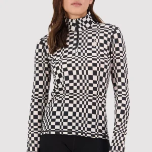 CHANDAIL MERINO MONS ROYALE FEMME, CASCADE 1/4 ZIP CHECKERS