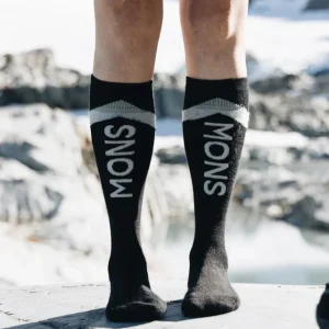 CHAUSSETTES SKI MÉRINO ADULTE, ULTRA CUSHION NOIR