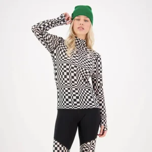 CHANDAIL MÉRINO FEMME, CASCADE MOCK 200 CHECKERS