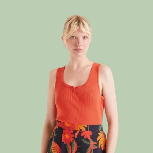CAMISOLE POUR FEMME, TRICOT ORANGE
