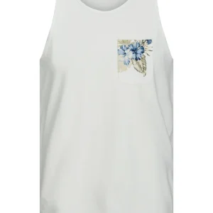 CAMISOLE BLANCHE HOMME POCHE IMPRIMÉE