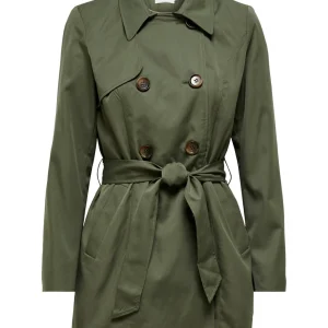 Manteau mi-saison vert Only pour femme