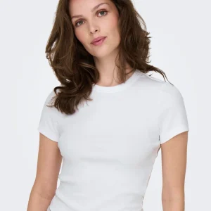 T-SHIRT COURT ONLY BLANC