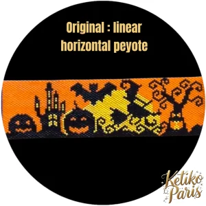 Vertical Peyote Pattern - Bracelet HALLOWEEN