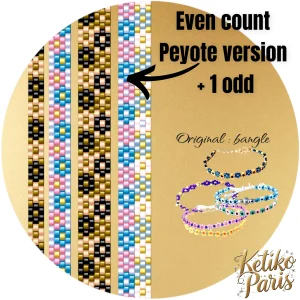 Vertical Peyote Pattern - 4 Bracelets DAISY