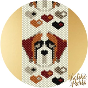 Vertical Peyote Pattern DOG collection - Bracelet ST BERNARD