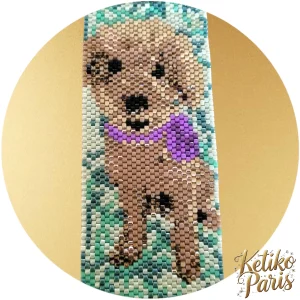 Vertical Peyote Pattern DOG collection - Bracelet POODLE