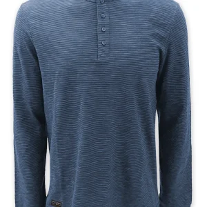 JERSEY M/L POINT-ZERO HOMME BLEU LIGNÉ