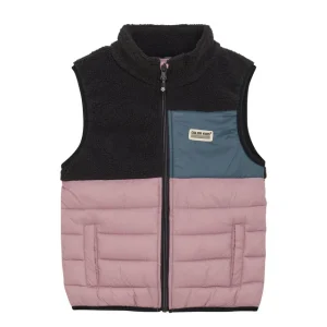 VESTE MATELASSÉE POUR ENFANTS, BLOC DE COULEURS ROSE