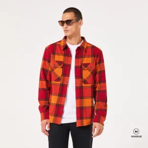 CHEMISE FLANNEL HOMME 90'S PLAID ORANGE