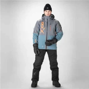 MANTEAU MOTONEIGE HOMME, ALASKA GRIS & BLEU