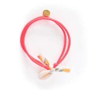 Bracelet Cauri rose fluo