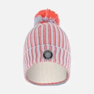 TUQUE DOUBLÉE POLAR JUNIOR, BLEU CIEL ET CORAIL (5 À 14 ANS)