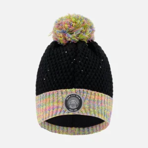 TUQUE DOUBLÉE POUR ENFANT, NOIR, BRILLANT & MULTICOLORE