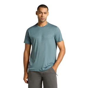T-SHIRT EN MÉRINO POUR HOMME, LINE CAMP BLUE ASH
