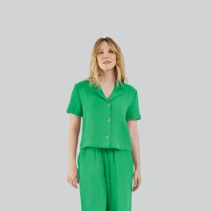 CHEMISE À MANCHES COURTES FEMME, ILION VERT