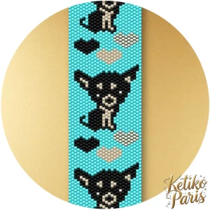 Vertical Peyote Pattern DOG collection - Bracelet CHIHUAHUA
