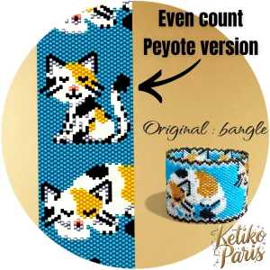 Vertical Peyote Pattern - Bracelet CHAT CALICO