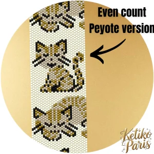 Vertical Peyote Pattern - Bracelet CHAT TABBY