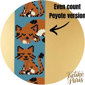 Vertical Peyote Pattern - Bracelet CHAT ROUX