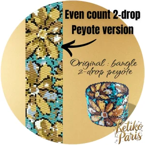 Vertical Peyote Pattern - Bracelet FLEURS DOREES