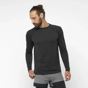 CHANDAIL SPORT SALOMON POUR HOMME, CROSS RUN NOIR