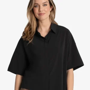 CHEMISE À MANCHES COURTES POUR FEMME, OLIVIE NOIR