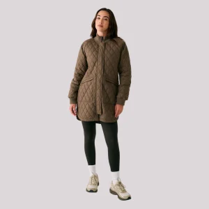 MANTEAU MATELASSÉ FEMME, 3/4 BOMBER MOCHA