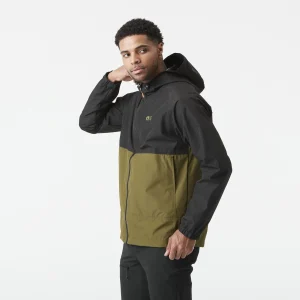 MANTEAU IMPERMÉABLE HOMME, SURFACE NOIR & VERT