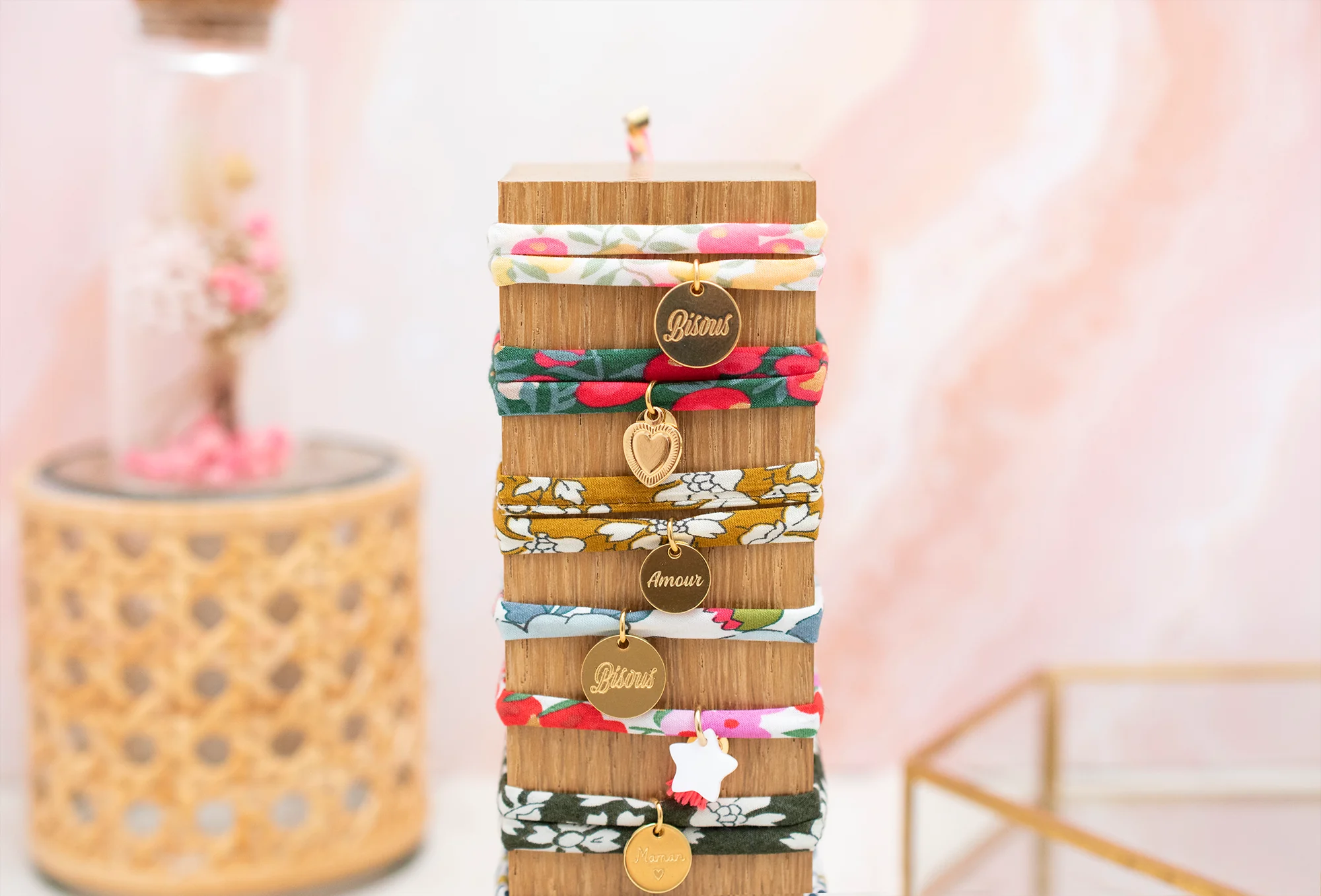 Bracelet Liberty double tour Capel Moutarde AMOUR – Image 2