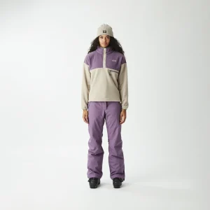CHANDAIL POLAIRE POUR FEMME, ARCCA 1/4 BEIGE ET MAUVE