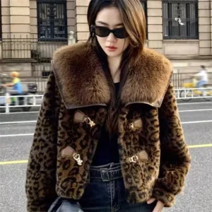 Veste Léopard Fourrure Luxe