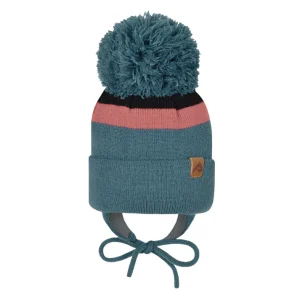 TUQUE À OREILLES POUR ENFANT, TEAL & NOIR (0 à 6X ans)