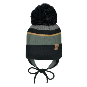 TUQUE À OREILLES POUR ENFANT, NOIR & ARMÉE (0 à 6X ans)