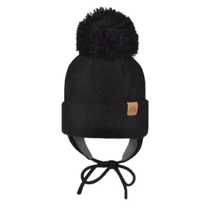 TUQUE À OREILLES POUR ENFANT, NOIR (0 à 6X ans)