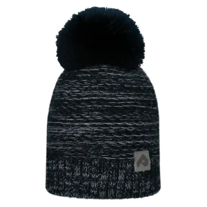 TUQUE À POMPON, NOIR & GRIS (2 À 12 ANS)