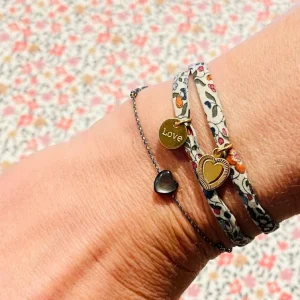 Bracelet Liberty personnalisé double tour 2 charms