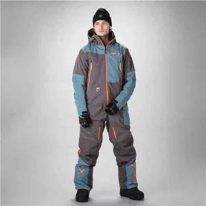 ENSEMBLE MOTONEIGE 1 PIÈCE HOMME, YUKON GRIS & BLEU