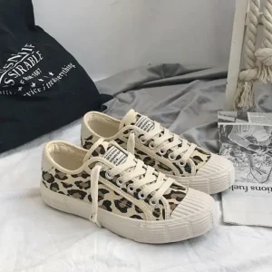 Baskets Femme Léopard Classiques Beiges