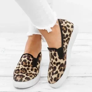 Baskets Femme Léopard Slip On