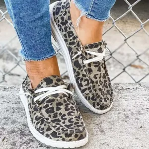 Baskets Femme Léopard Style Mocassins