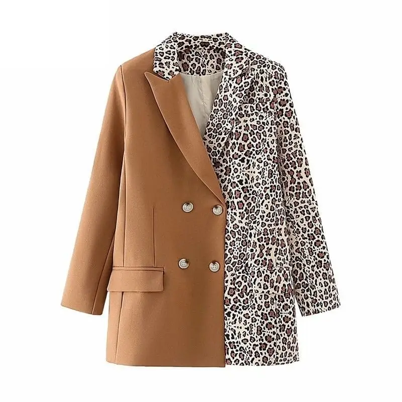 Blazer Imprimé Léopard et marron – Image 4
