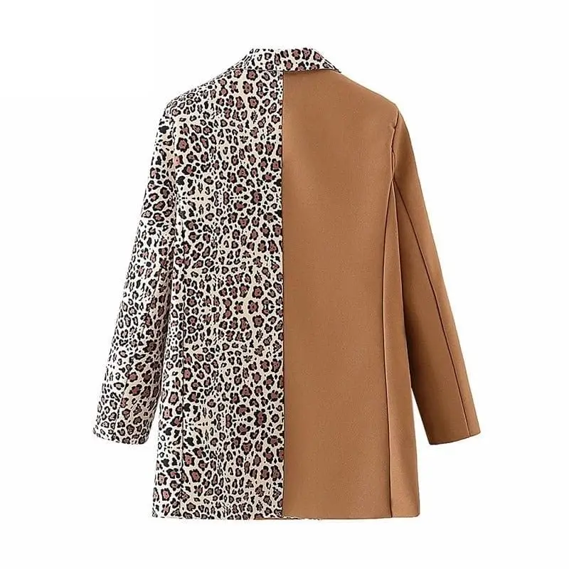 Blazer Imprimé Léopard et marron – Image 5