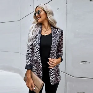 Blazer imprimé léopard femme