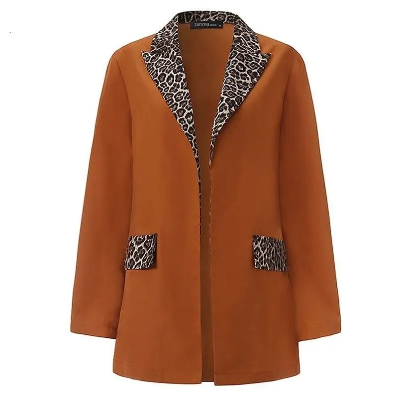 Blazer Léopard Élégant Orange – Image 3
