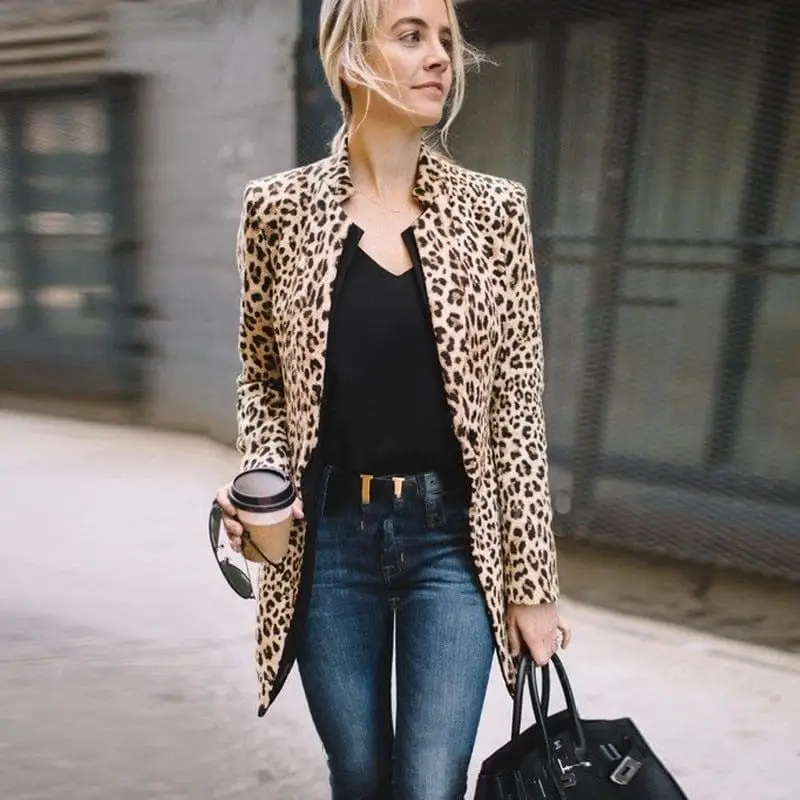 Blazer Léopard Femme Long