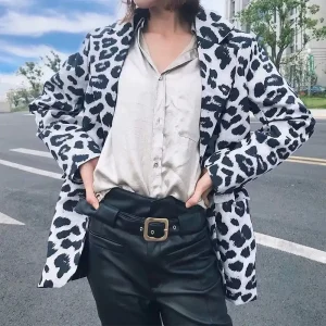 Blazer Léopard Noir et Blanc