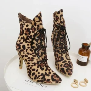 Bottines Léopard à Talons Hauts