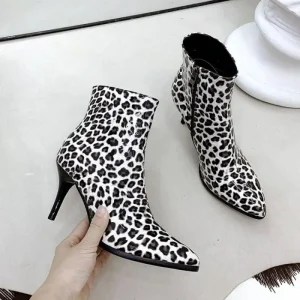 Bottines Léopard Blanches