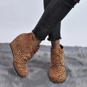 Bottines Léopard Talons Compensées